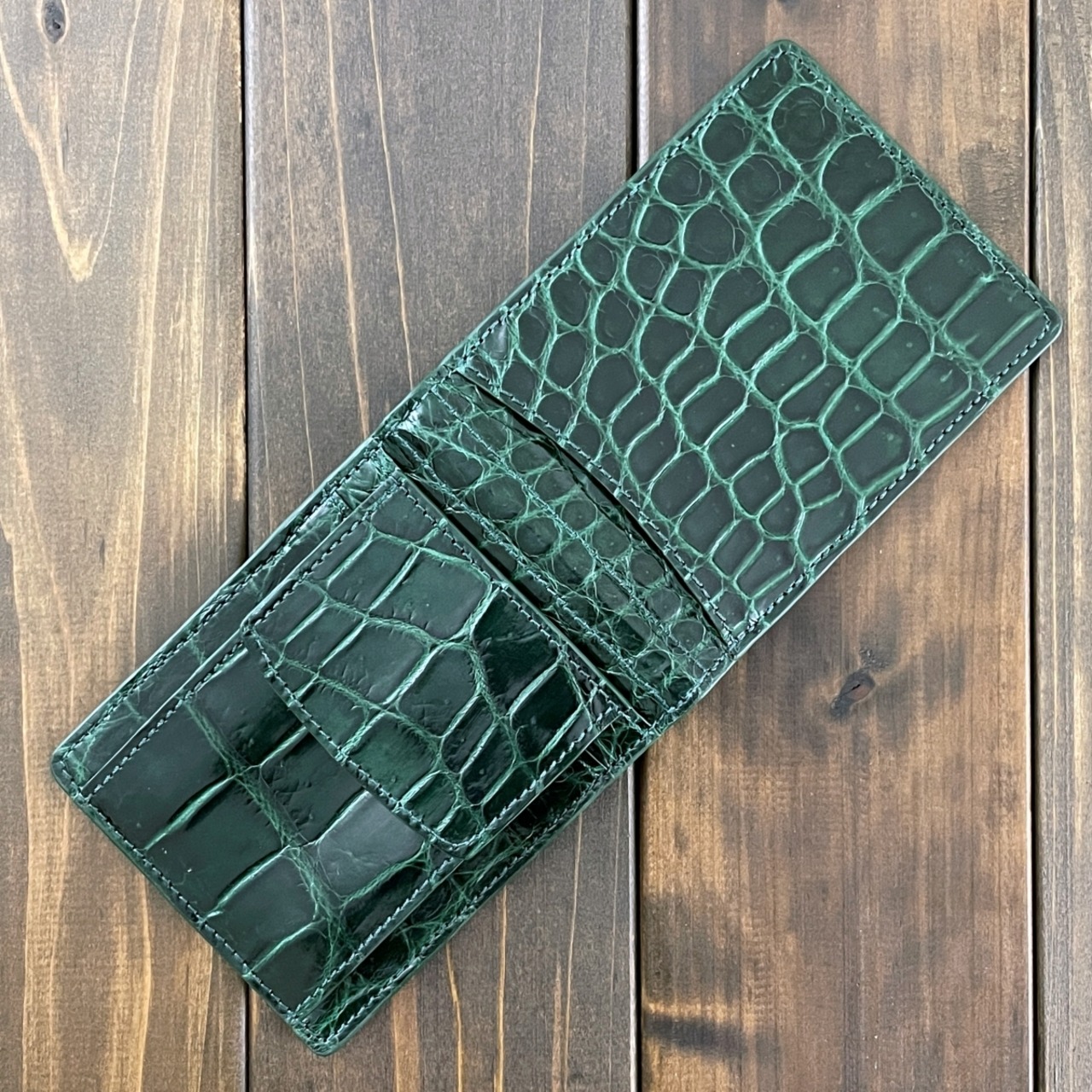 クロコダイル 無双 マネークリップ ダークグリーン