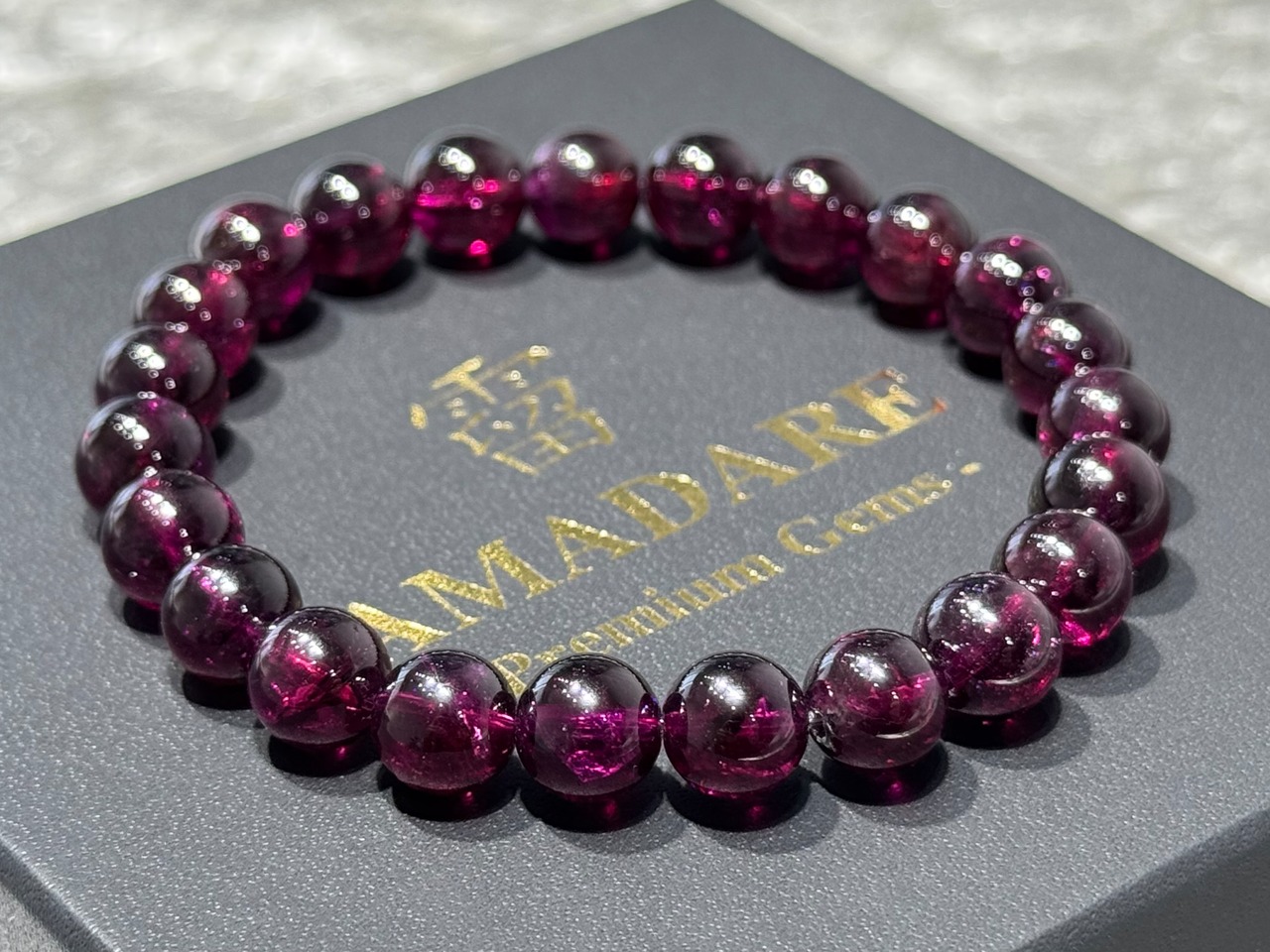 No.1953【SS】ガーネットブレスレット