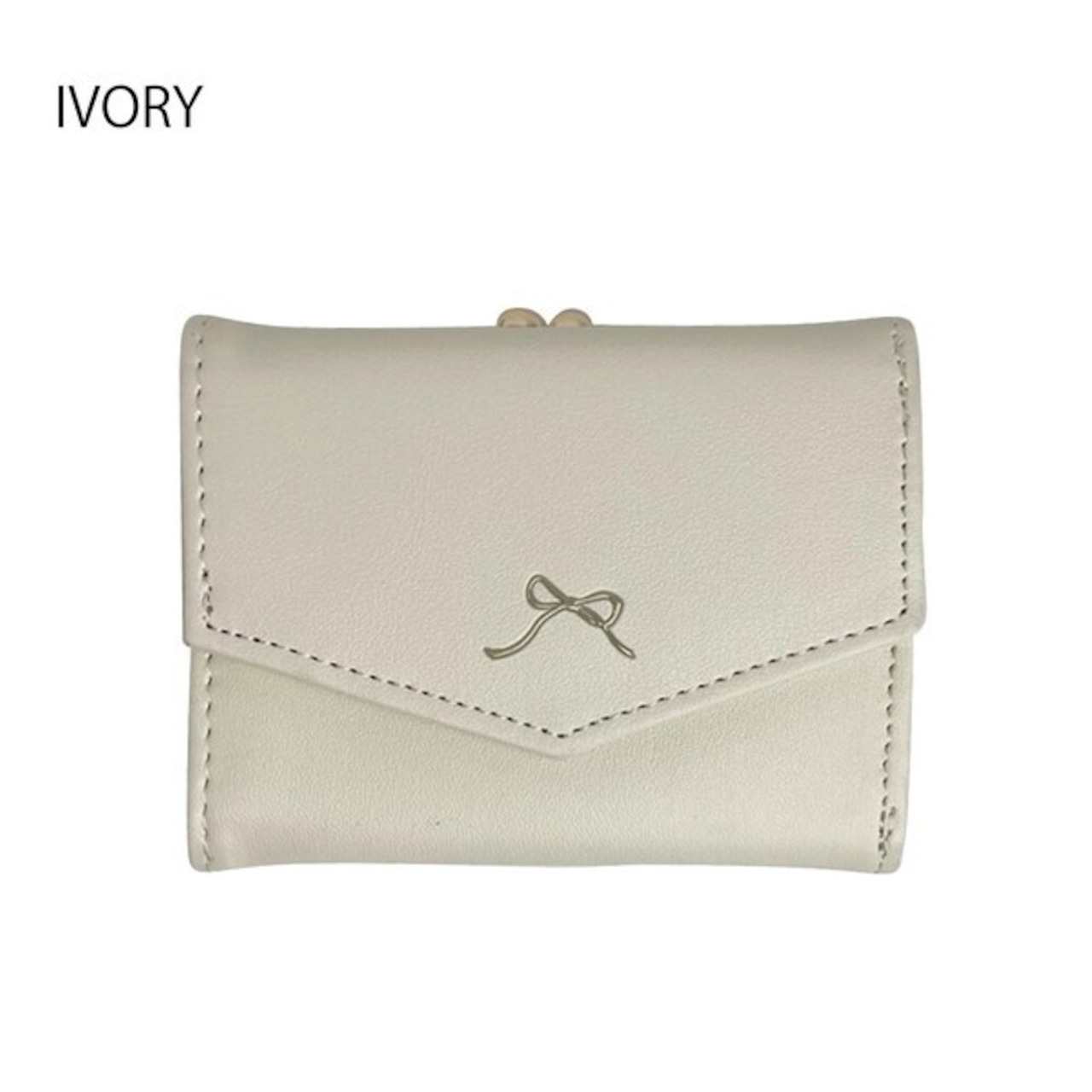 細リボン がま口3つ折財布 コンパクト ミニ財布 ガールズ レディス JW-0539の画像03