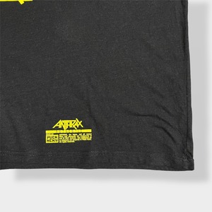 【PUCK HCKY】USA製 ANTHRAX アンスラックスバンドTシャツ 七分袖 イラスト XXL ビッグサイズ オーバーサイズ プリント ラグラン ロンt バンt ロックt メタル ハードロック スラッシュメタル US古着