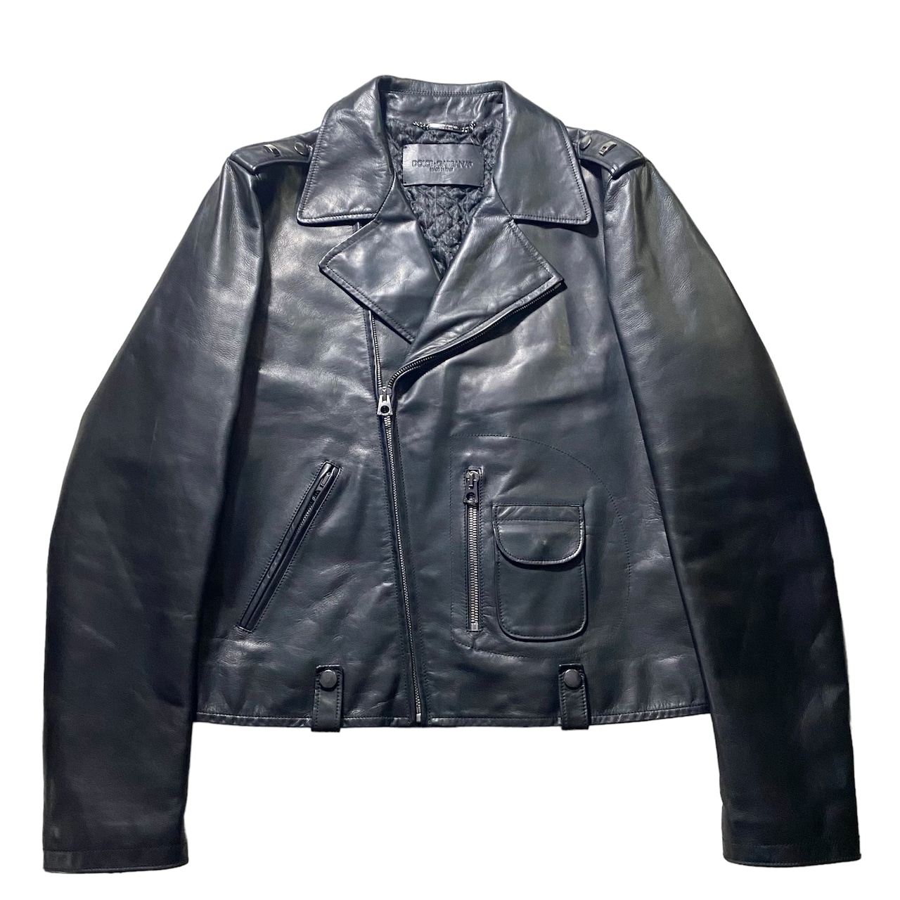 DOLCE&GABBANA black leather riders jacket