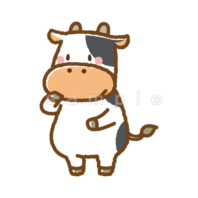うし(E005)PNG | イラストショップくま｜商用利用OKのかわいいイラスト