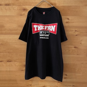 【Hanes】スポーツラジオ局 THE FAN プリント ロゴ Tシャツ L ヘインズ US古着