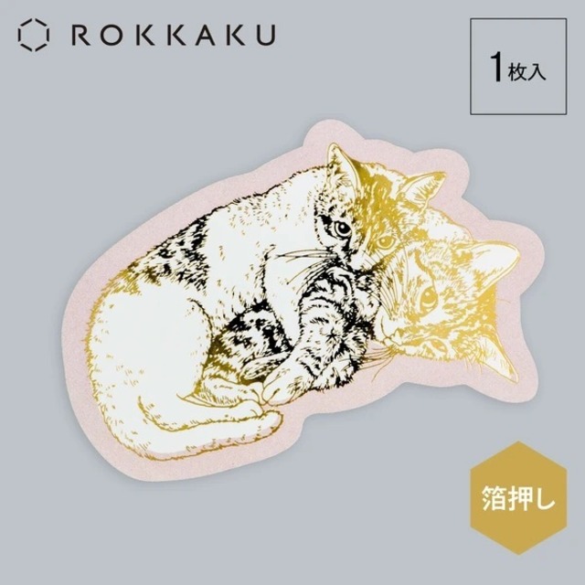 【ROKKAKU×オビワン】ステッカー「猫の舌カフェー」