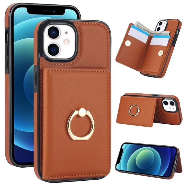 iPhone 13/Iphone 14通用 スマホケース 女性 綺麗な かわいい アイホン13/14 スマホカバーおしゃれ 人気 可爱い アイフォン 13/14 肩掛け 首かけ 斜めがけ ショルダー ケース iPhone 13 携帯 保護ケース 纯色 シンプル PU 指紋防止 落下防止 Qi急速充電対応 TPU 携帯 カバー 薄型軽量(ブラウン, Iphone 13/14通用)