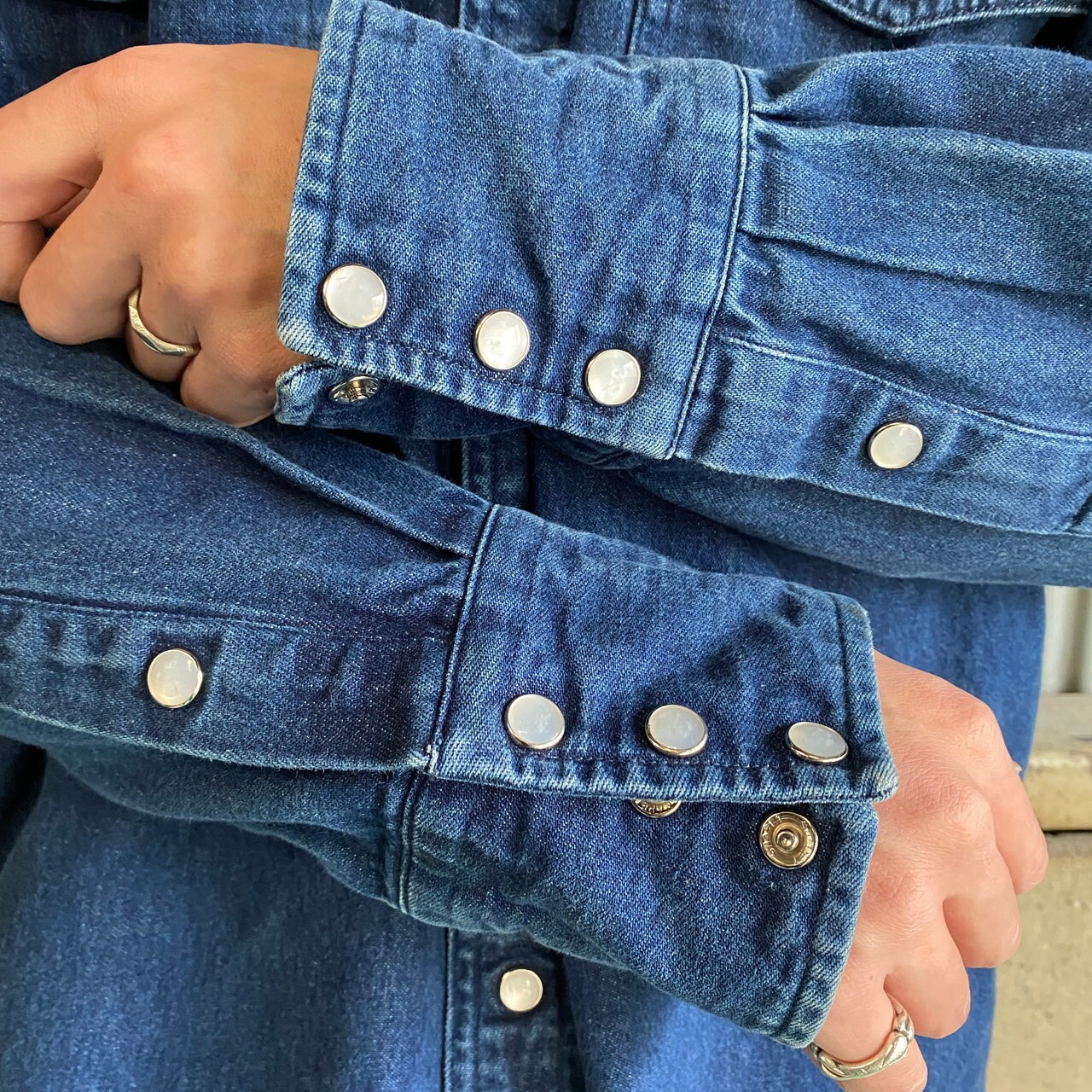 Carhartt カーハート 長袖 企業ロゴ刺繍 デニムシャツ メンズXL相当 