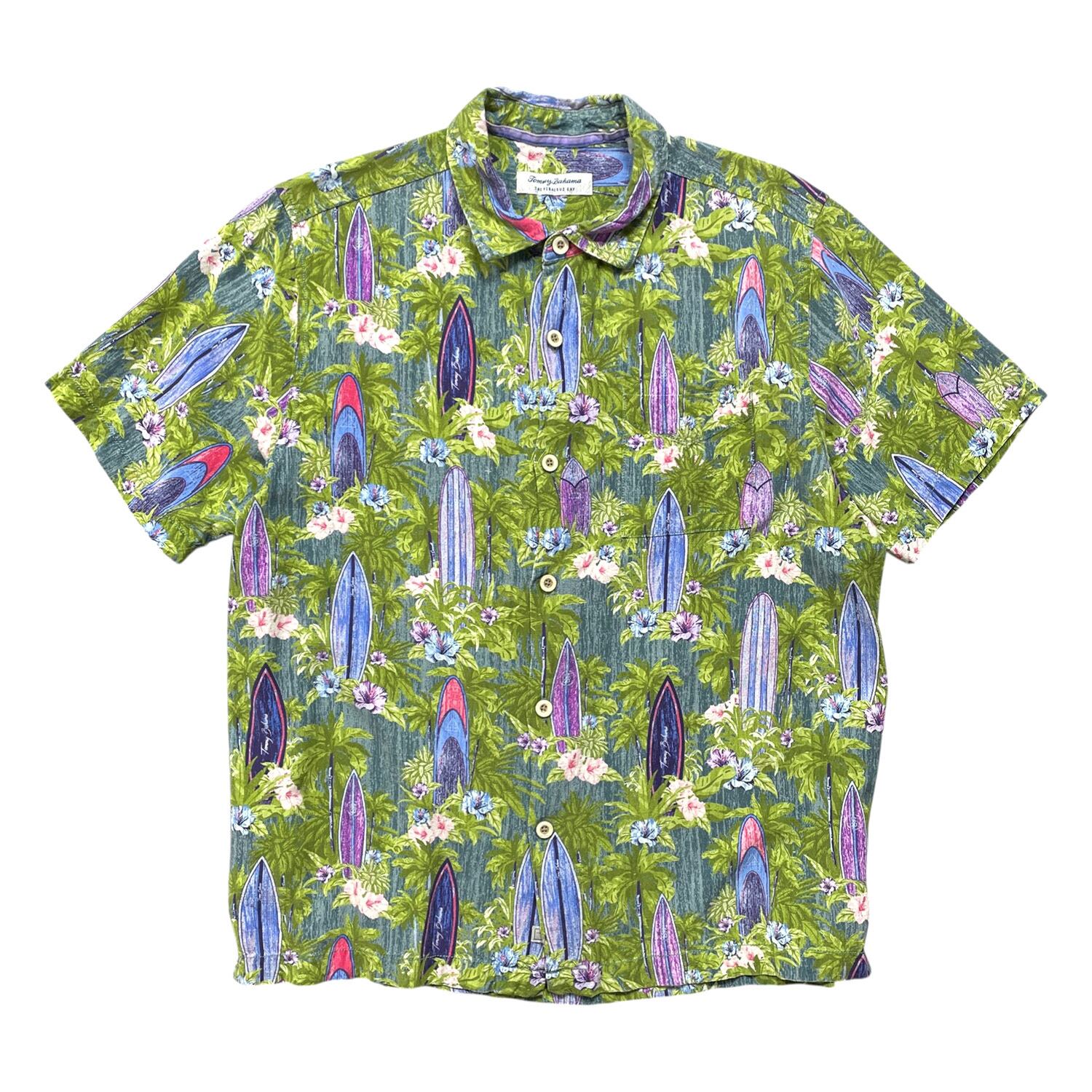 古着 USA製 90S ALOHA REPUBLIC 開襟 アロハシャツ ハワイアンシャツ