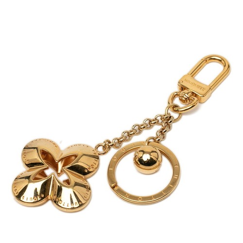 ルイ ヴィトン ポルトクレ エクリプス フラワーモチーフ キーリング キーチャーム バッグチャーム M66463 ゴールド メッキ レディース LOUIS VUITTON 【中古】