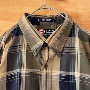 【CHAPS】 チェック 柄シャツ 秋色 長袖シャツ アメリカ古着 XL