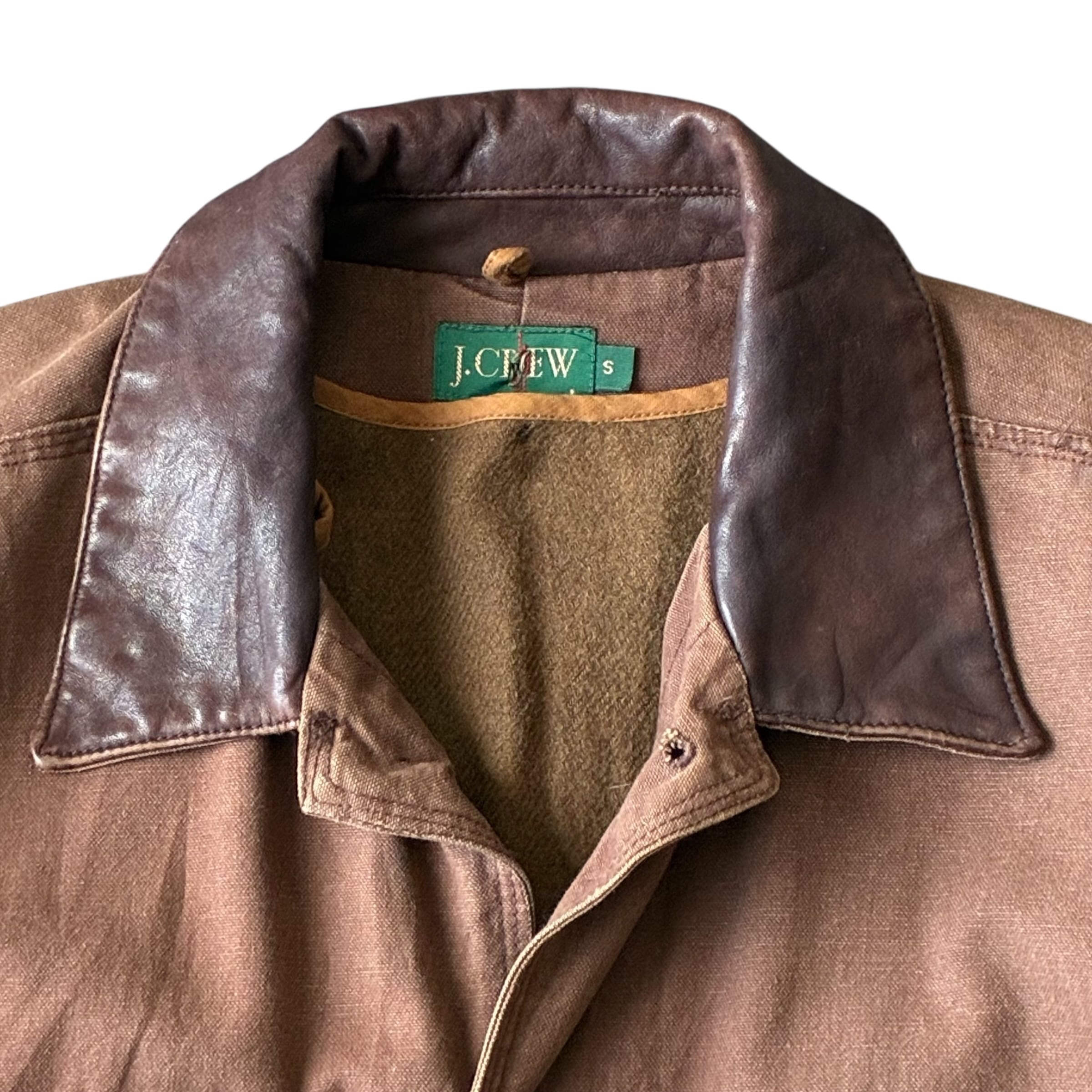 襟レザー］90's J.CREW“カバーオール“ライナー付き ジャケット