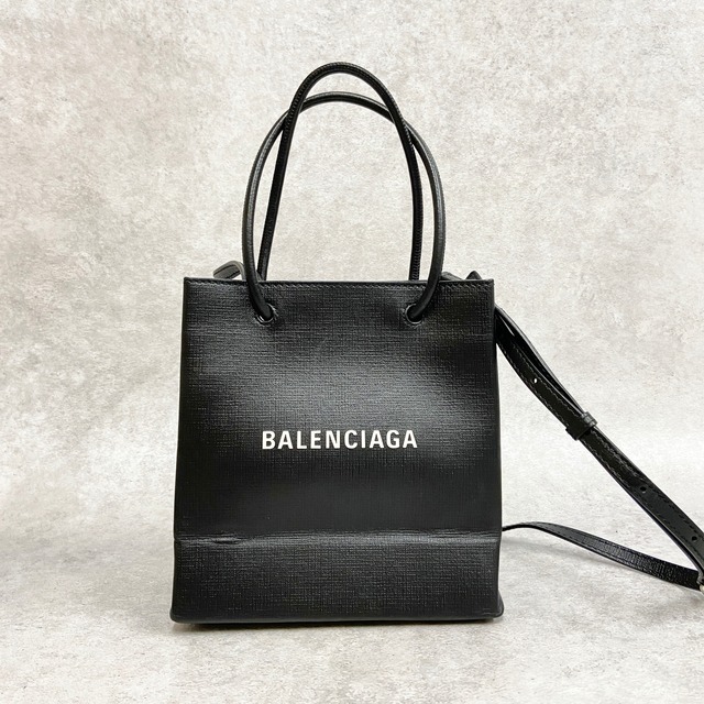 BALENCIAGA バレンシアガ ショッピングトート 2WAYバッグ レザー ブラック 4934-202112