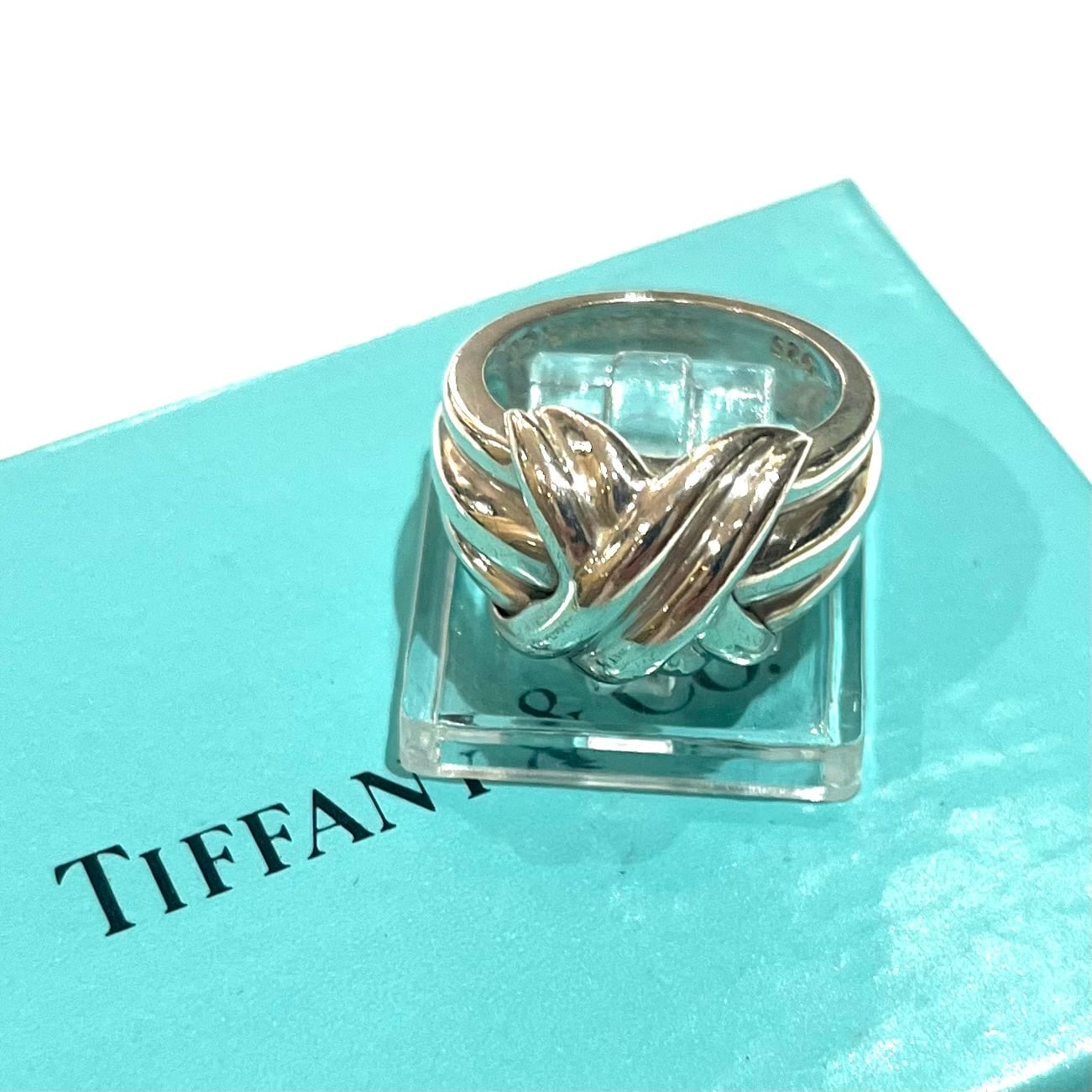 希少【TIFFANY&CO.】【11号】2782 ワイドシグネチャー ワイドリング