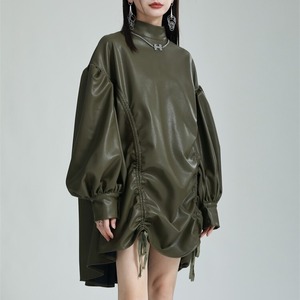 Leather Drawstring Dress / レザー ドローストリング ワンピース