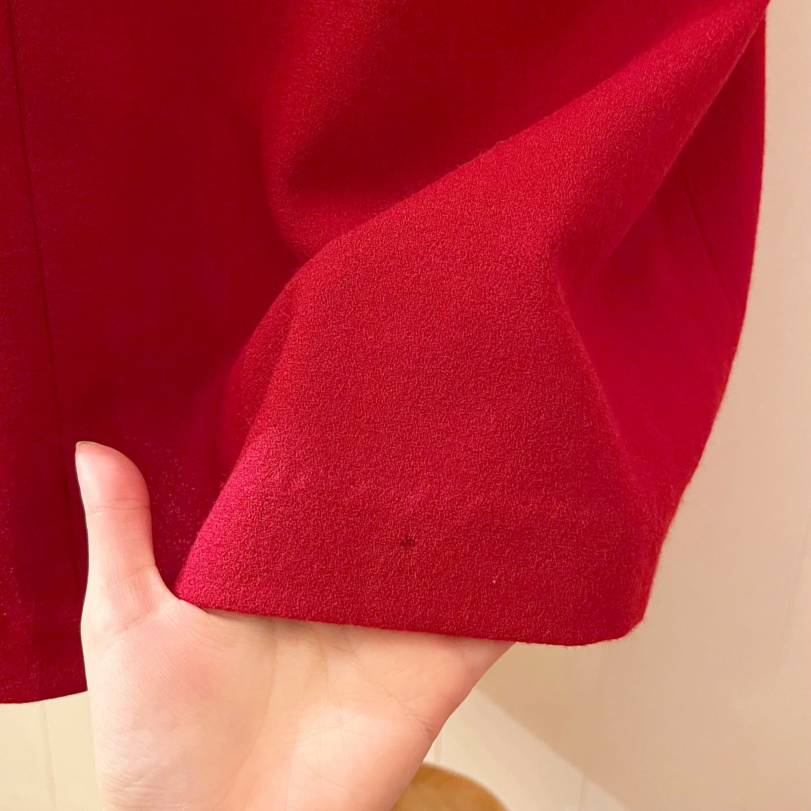 red button wool jumper skirt