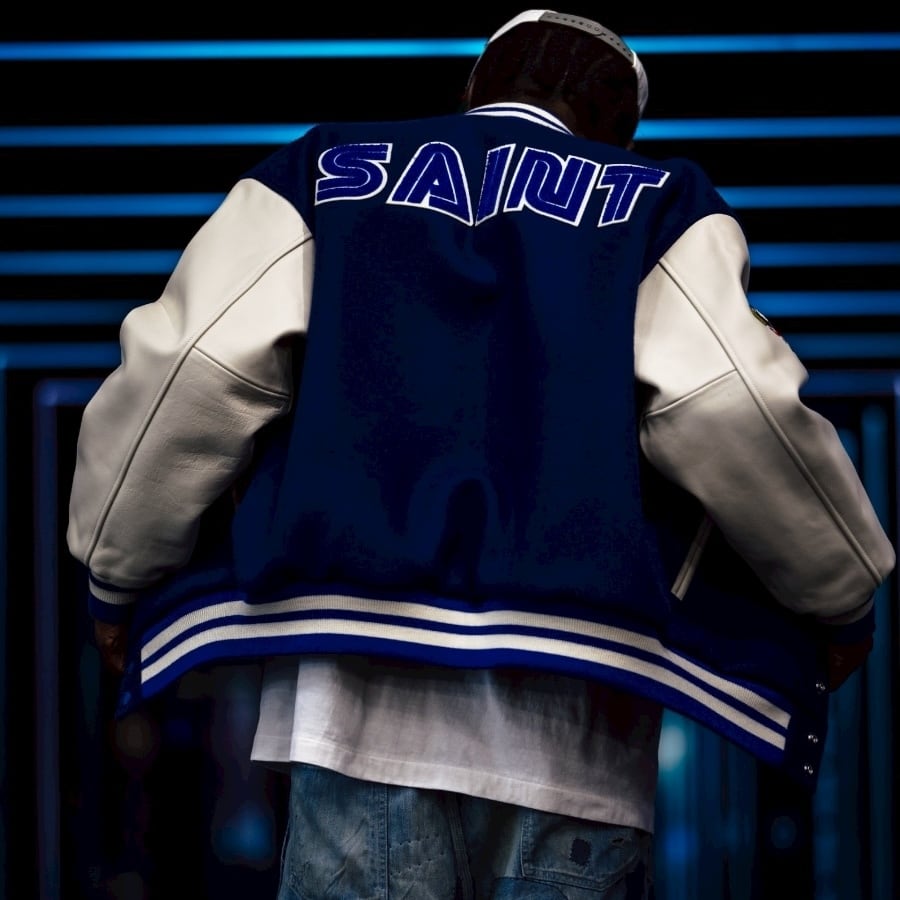 SAINT Mxxxxxx】SM-HR1-0000-C63/SG_VARSITY JKT/SAINT SEGA/BLUE | AYIN