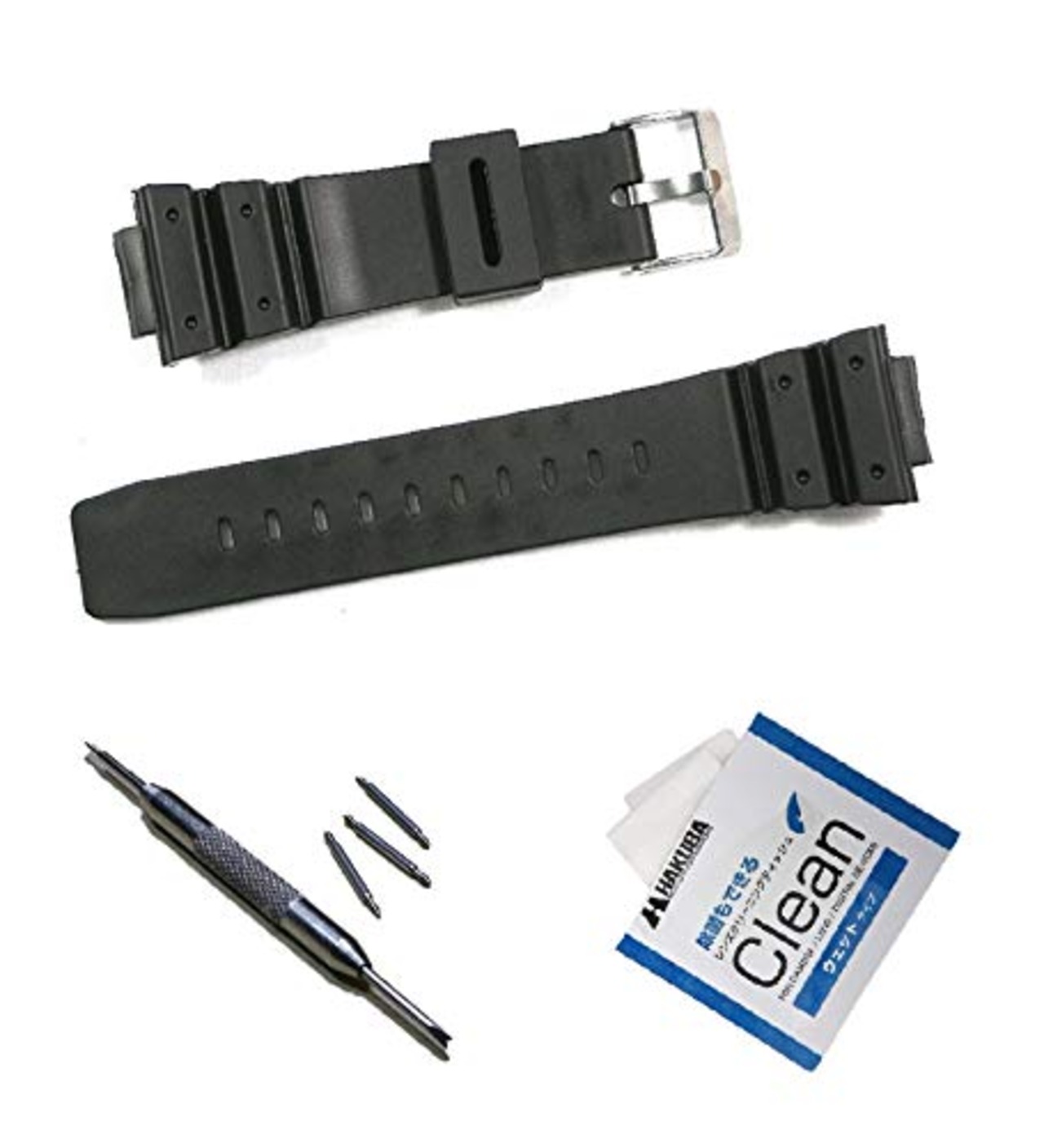 G-Shock 交換バンド Gショック ベルト 【ラグ幅 16mm】 （代替品） 対応機種 DW-5600 G-5600 DW-5700 G-5700 他 【取替え工具付】 ブラック色