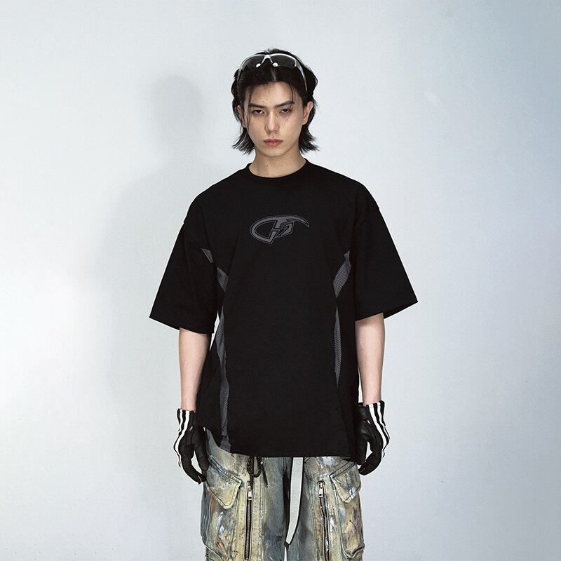 PEOPLESTYLE 半袖 Tシャツ トップス メッシュ切替 ウォシュッド PEOPLESTYLEメッシュ切替ウォッシュドTシャツ | mblueshop