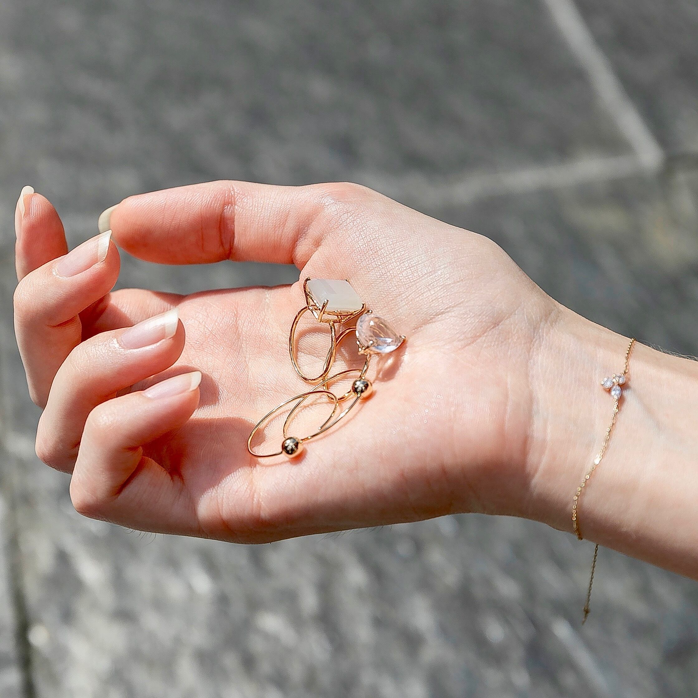 オレンジムーンストーン K10 リング　13号　天然石　ドットエー ..A オレンジムーンストーン K10 リング 13号 天然石 ドットエー ..A