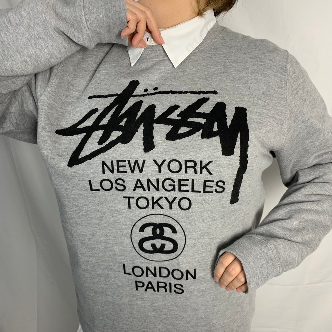 スウェット L ワールドツアー STUSSY 黒