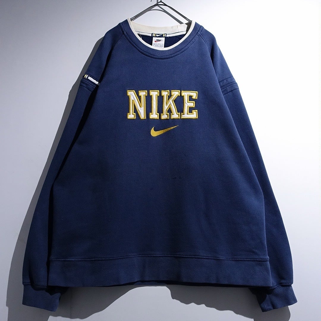 90s "NIKE" Blue Logo Embroidered Design Sweat