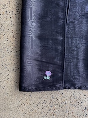 333 original/Embroidery silk wrap pants (BLACK)