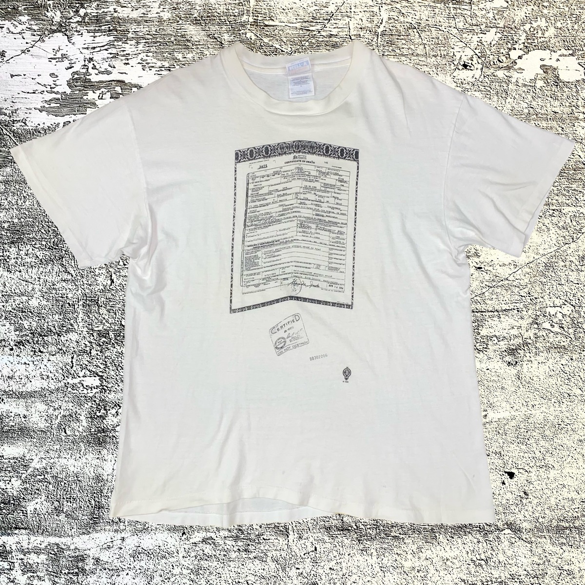 レア 90s NIRVANA KURT COBAIN 死亡診断書 T-SHIRT 白 ニルヴァーナ 