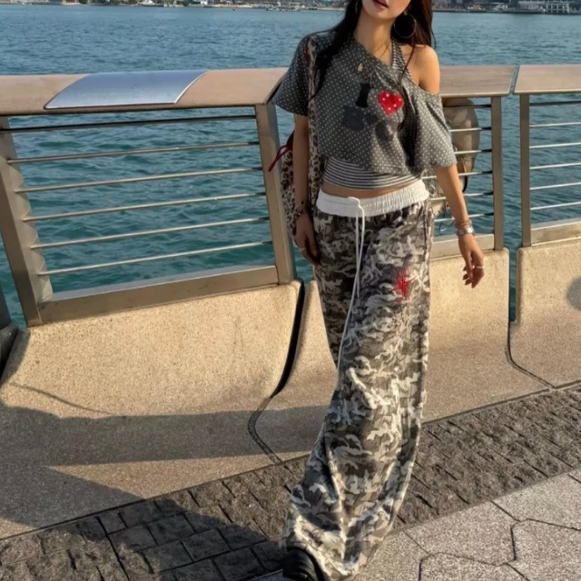 back logo camouflage pants　バックロゴ迷彩パンツ　J2074