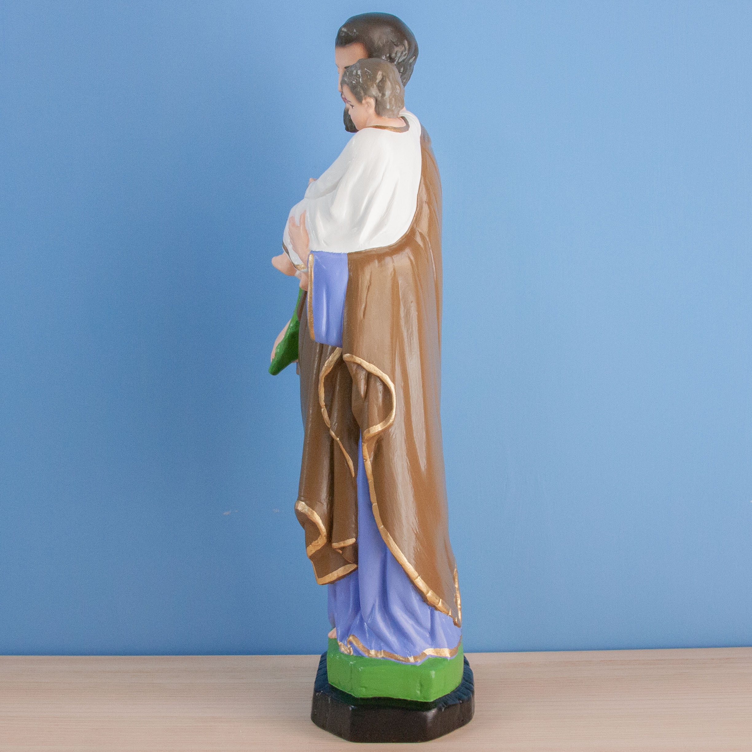 受注生産＞聖ヨゼフと御子像【33cm】室内用カラー仕上げ ＊受注後約1