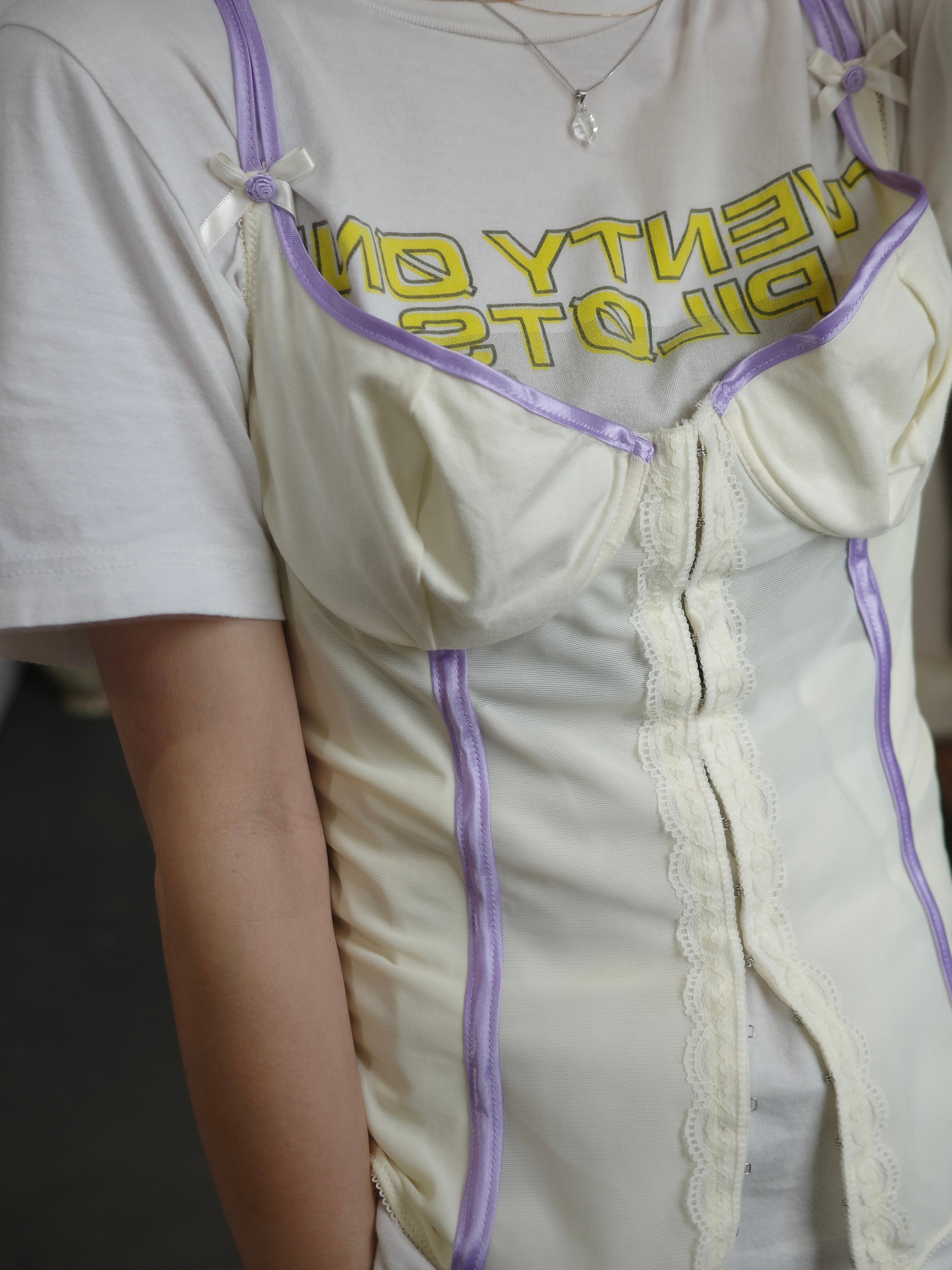 〈vintage〉cream colset cami