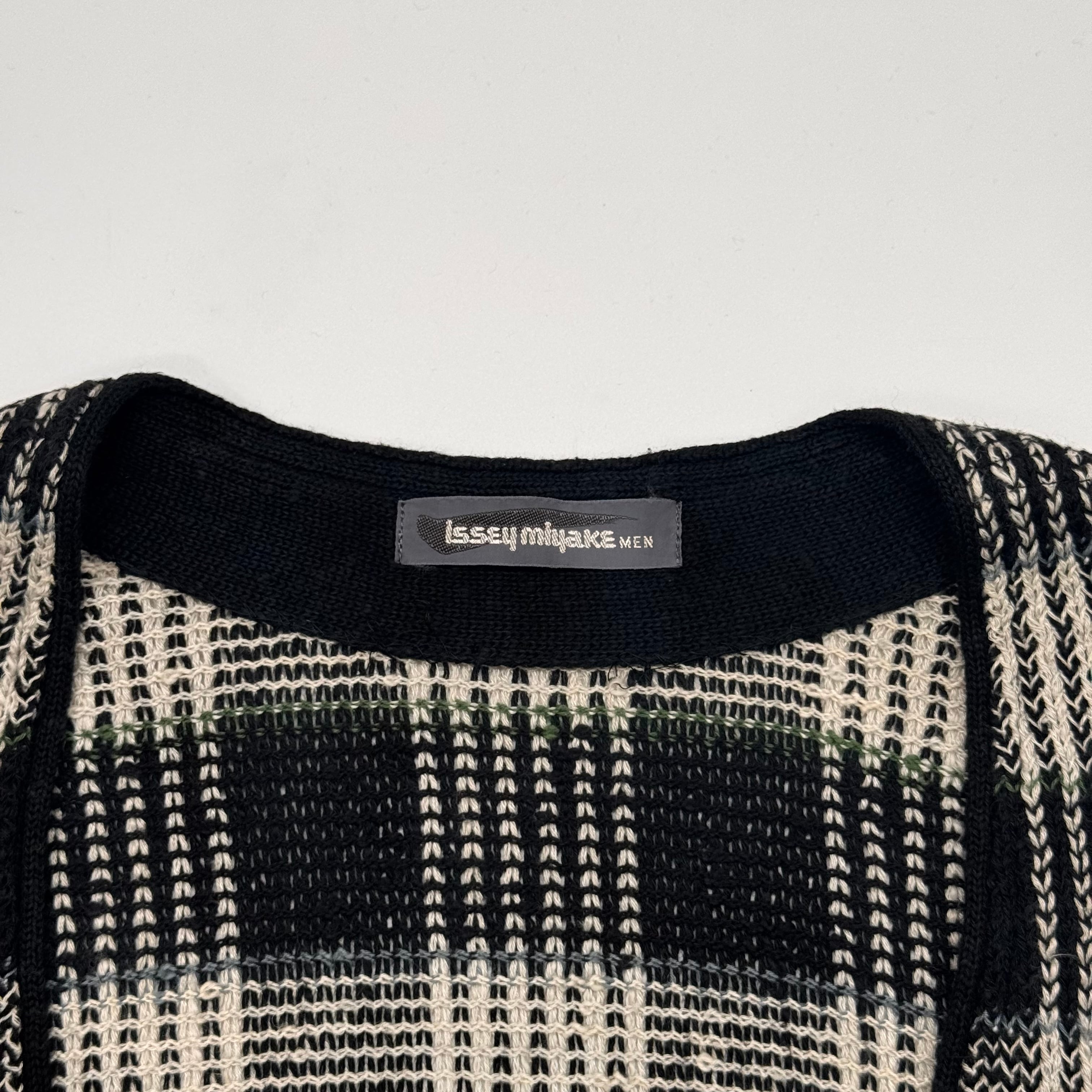 ISSEY MIYAKE チェックカーディガン コットン リネン イッセイミヤケ