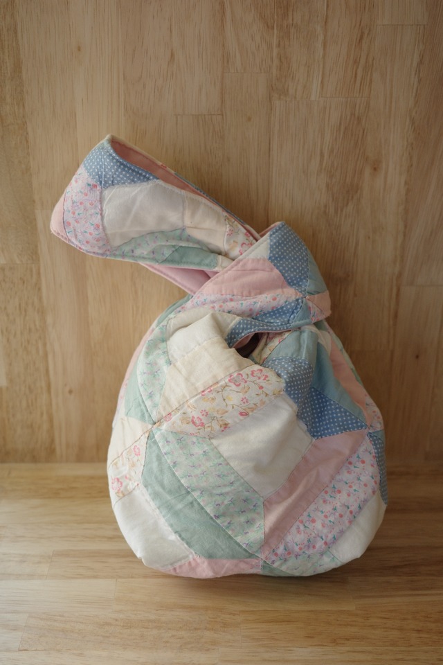 Handmade quilt knot bag