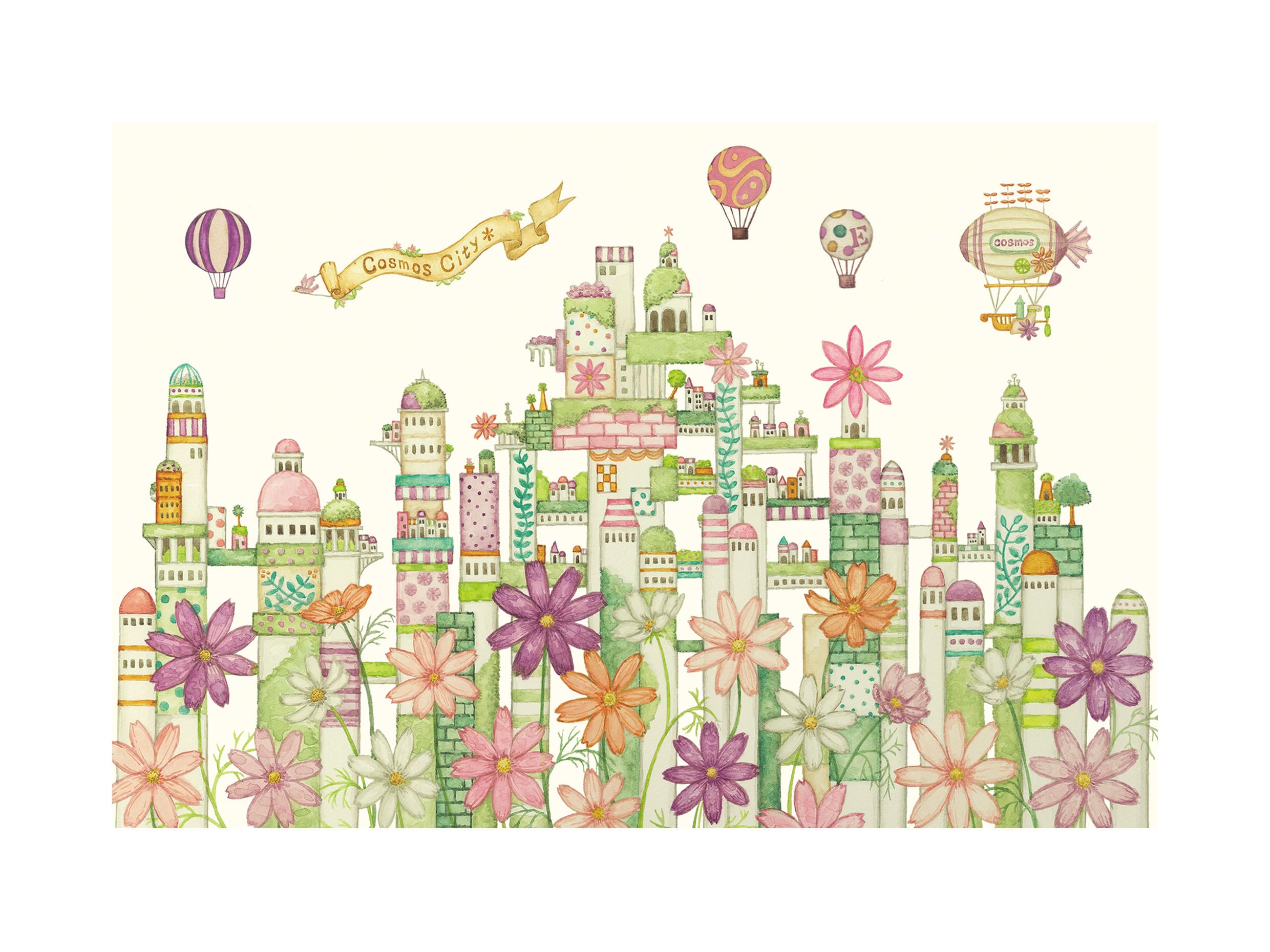 ポストカード4枚セット7「桜町三十四番街」 | 空想街雑貨店