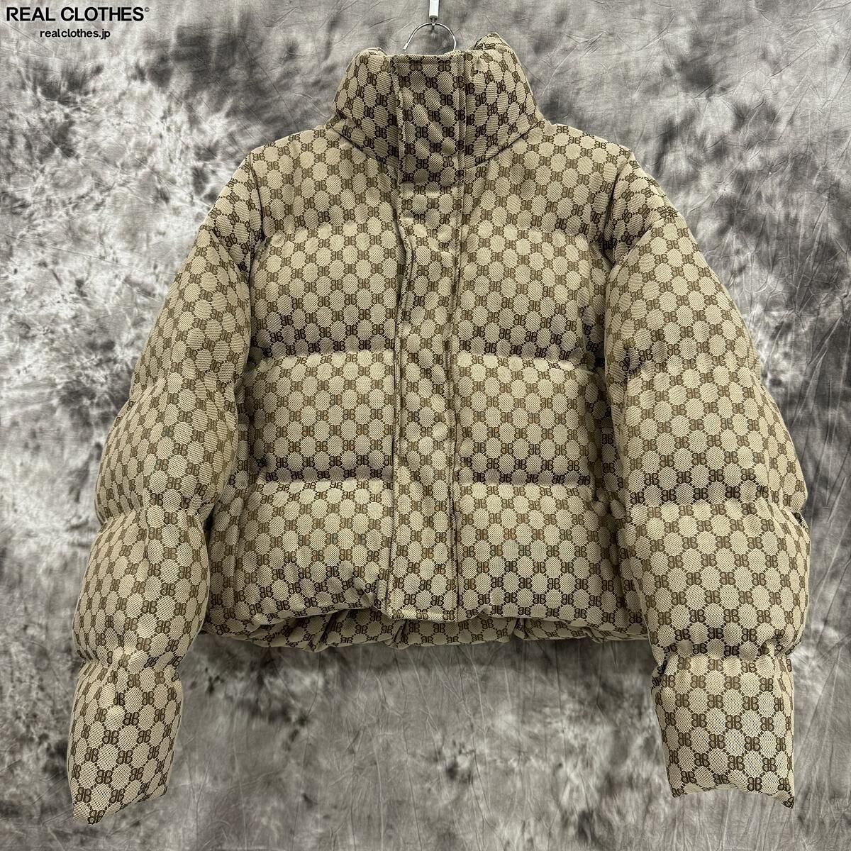 希少☆BALENCIAGA☆花柄 ロゴ総柄 スウィングトップ ナイロンブルゾン