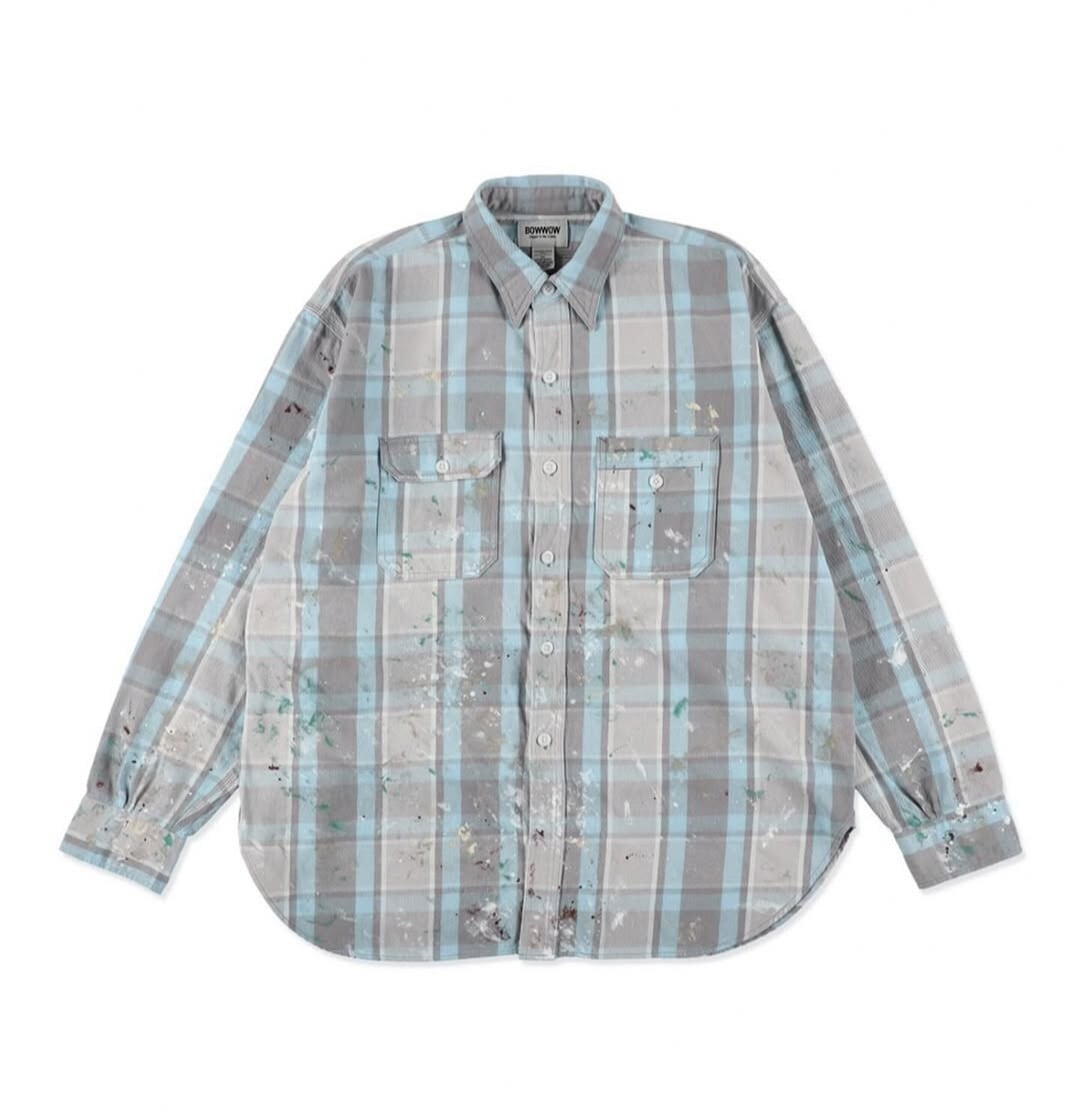 BOWWOW "PAINTER'S PAINT STAINED FLANNEL SHIRT"