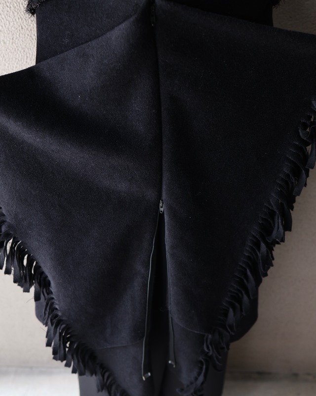 【BALENCIAGA】Draped fringe skirt