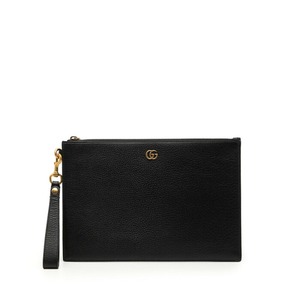 グッチ GGマーモント クラッチバッグ セカンドバッグ 475317 ブラック レザー レディース GUCCI 【中古】