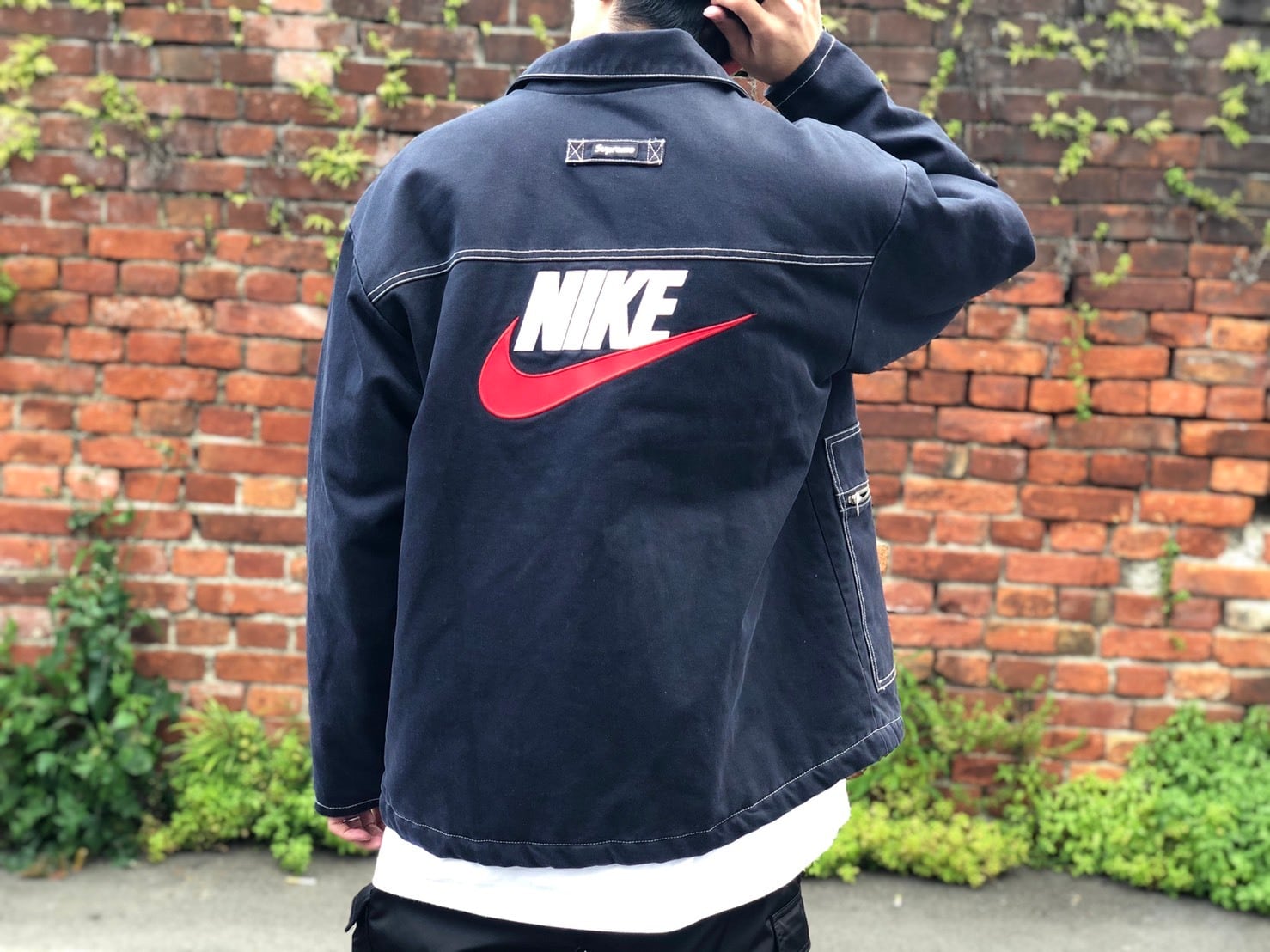 Supreme 18AW × NIKE DOUBLE ZIP QUILTED WORK JACKET BLACK MEDIUM  