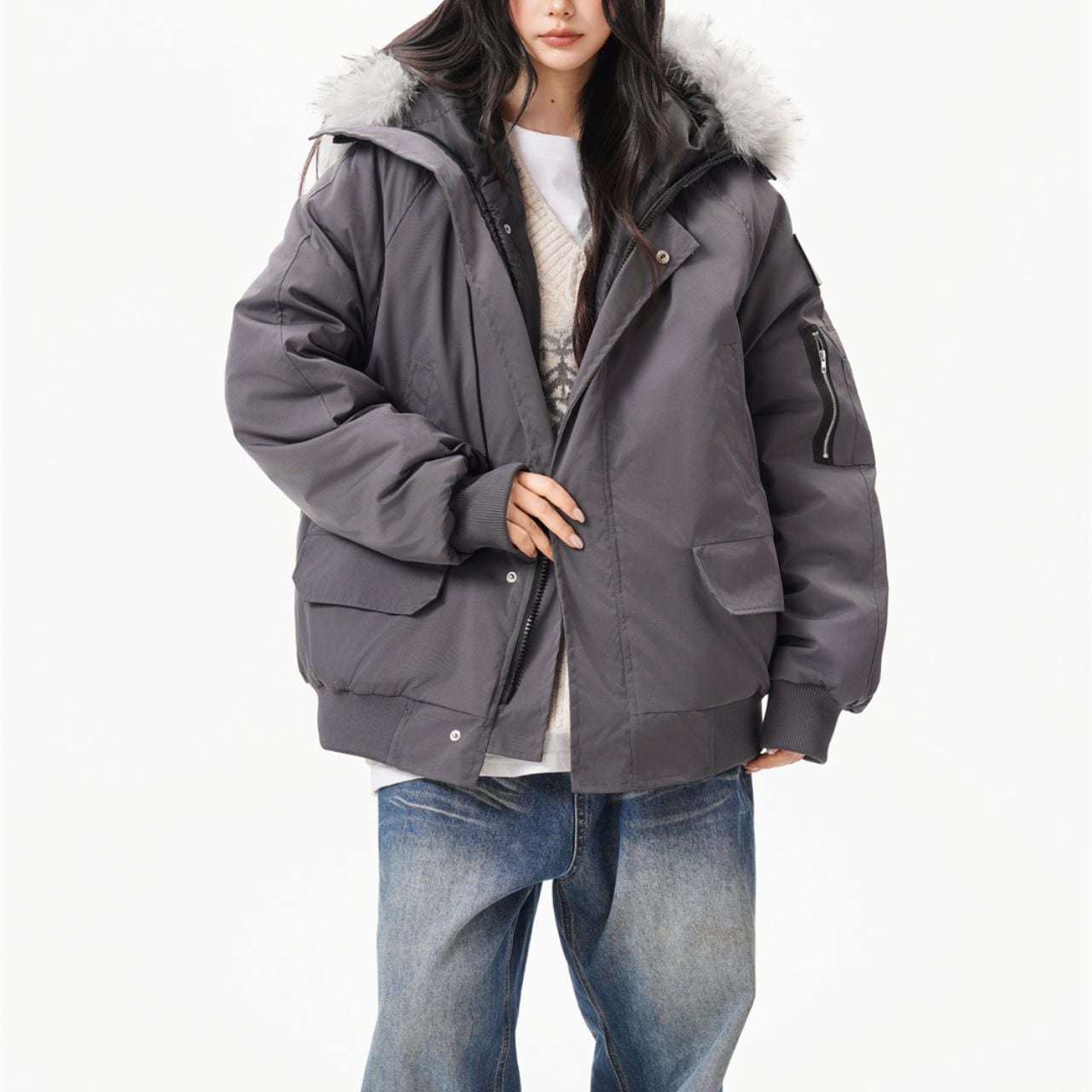 アーバンシルエットフードブルゾン 3col R01183