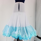 【美品 社交ダンス衣装】スカート パニエ ペチコート 白 水色 ホワイト ライトブルー 無地 シンプル ICHIOKU イチオク 清楚