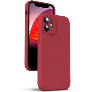 【努力特価】Supdeal iPhone 12 ケース 対応液体シリコン [耐衝撃] [柔軟TPU液体シリコン] [ソフトタッチ] [レンズの全面保護] [指紋防止] [落下防止] [滑り防止] 軽量 4層保護 アイフォン 12 スマホカバー 6.1インチ(レッド)
