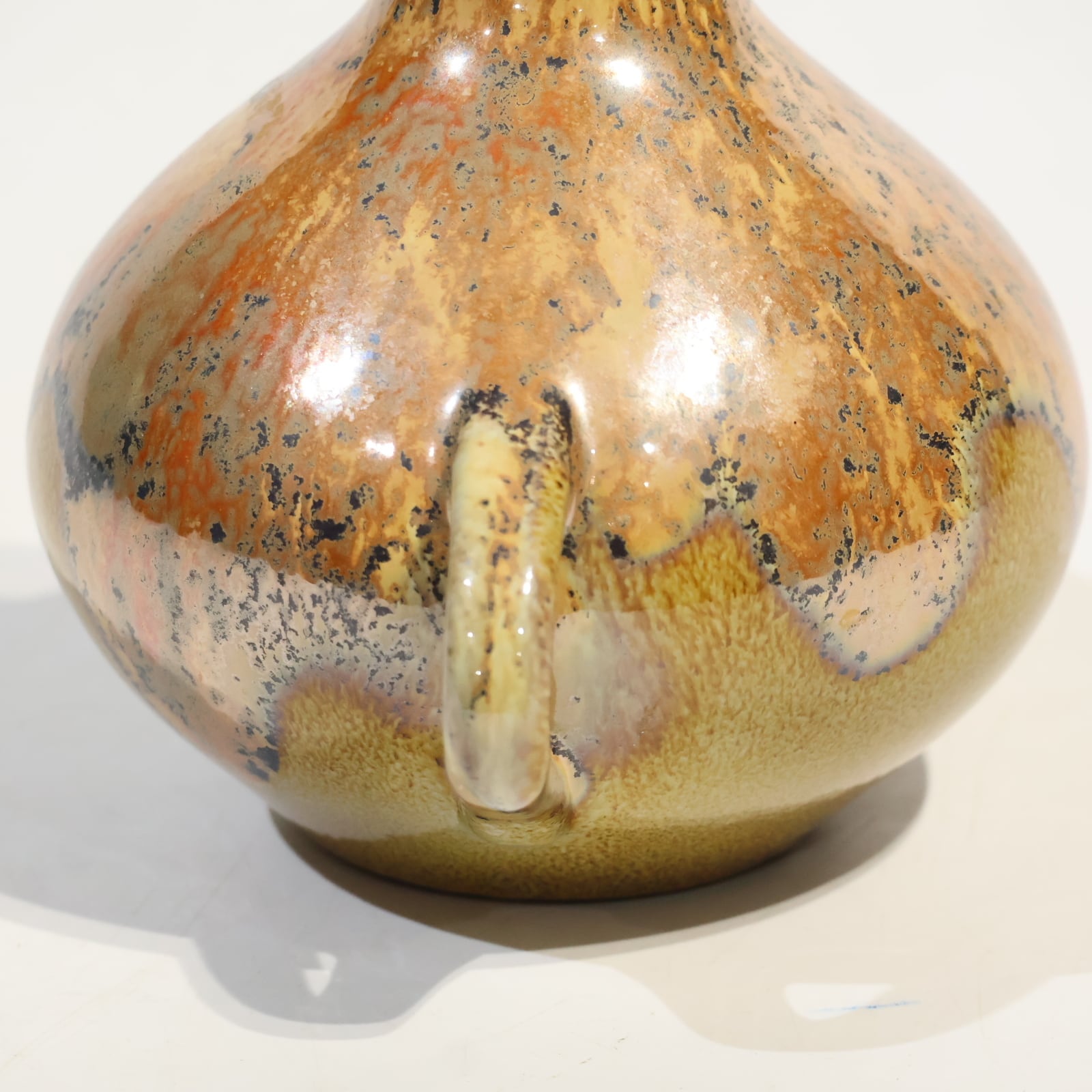 中国 横筋のある瓶　u6230950 Ceramano-- 15.5㎝ | Fat Lava & German Art Pottery