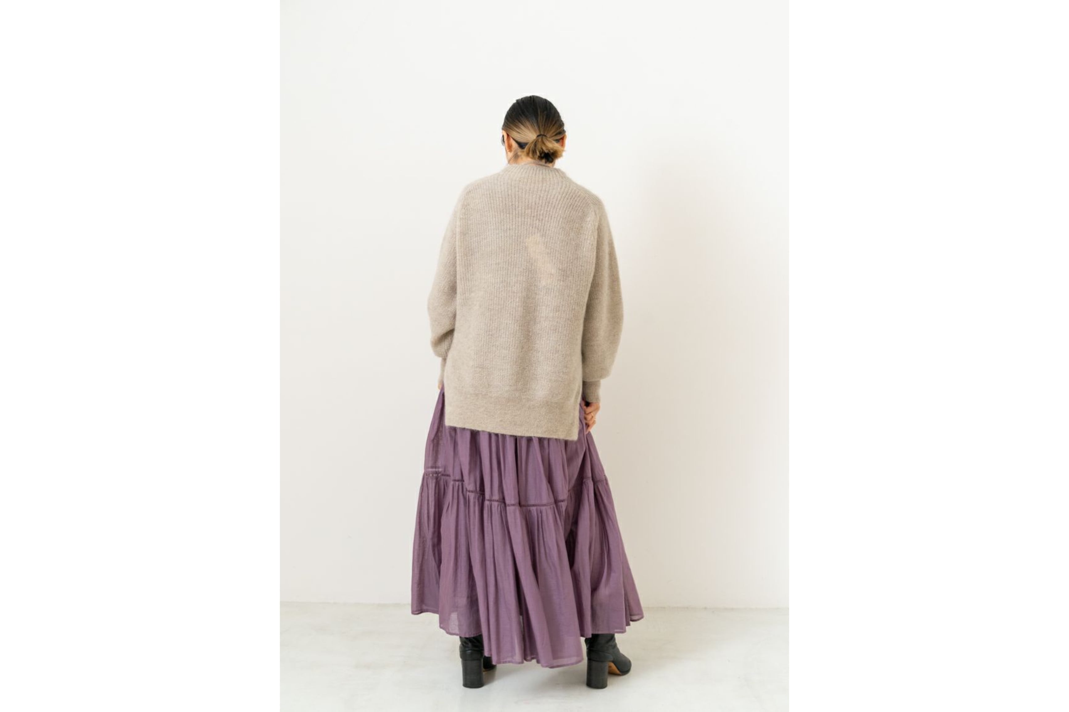 ne Quittez pas / Cotton Voile Tiered Maxi Dress Purple | Zakka so-la