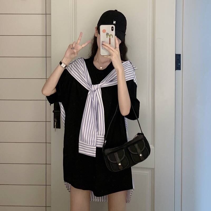 最大58 Offクーポン フェイク レイヤード ビスチェ ストライプ Tシャツ ブラック Sanjsamachar Net