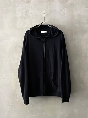 T/f Lv4 sheer shiny jersey zip hoodie - black