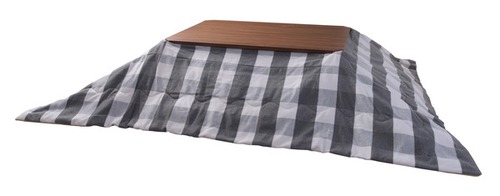 薄掛けコタツ布団 長方形 ギンガムチェック グレー こたつ布団 うす掛け こたつ掛け布団 上掛け インテリア ファブリック