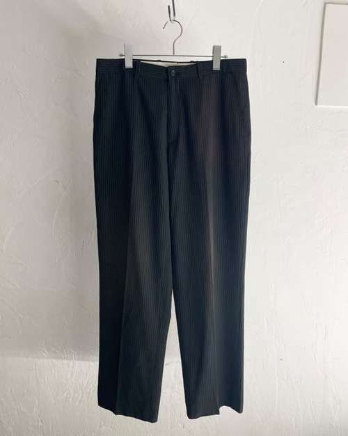 00s PERRY ELLIS Poly×Rayon Stripe Pattern Slacks "Good Fade"