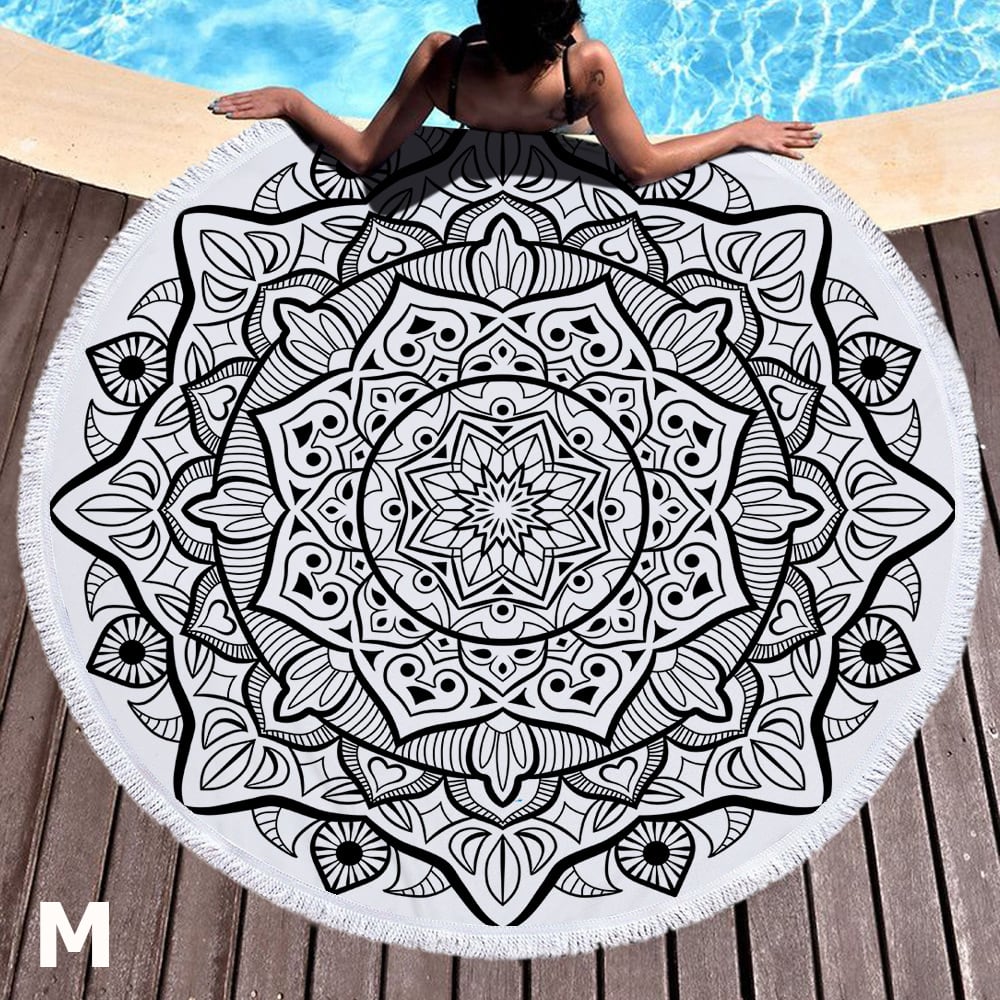 ラウンド マット 曼荼羅 マンダラ 直径 150cm ビーチタオル おしゃれ