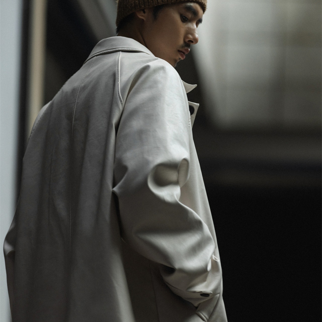 ウォッシュド PUロングバルマカーンコート K5528 - 15