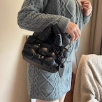 Puffer Crossbody Bag with Chain Handle, Premium Texture (ME263)