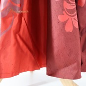 フラダンス衣装 ツーピース 上下セット セットアップ アロハスタンダード レッド系 ALOHA STANDARDS 日本製 ベロア 光沢感 ワンカラー 上品 高級感 かわいい 華やか 鮮やか 赤 ハワイアン アロハ ハワイアンプリント フラ ダンス レッスン